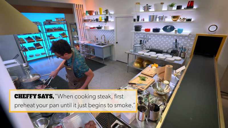 {\an8}-That looks like a good sear. -(sizzling)