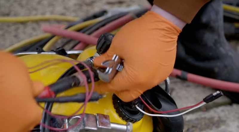 And a gap in a diver's protective helmet or dry suit