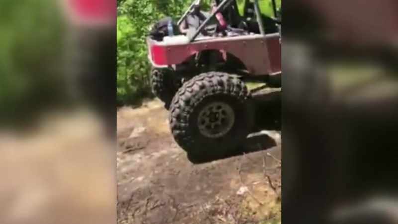 And we all had to take these really all-terrain vehicles