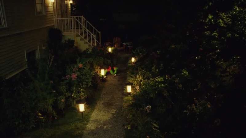 And at night with our grass gone