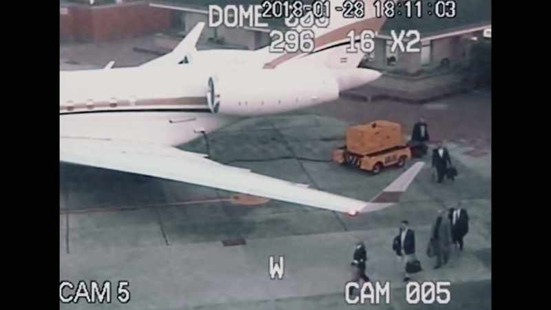 and boarded the aircraft