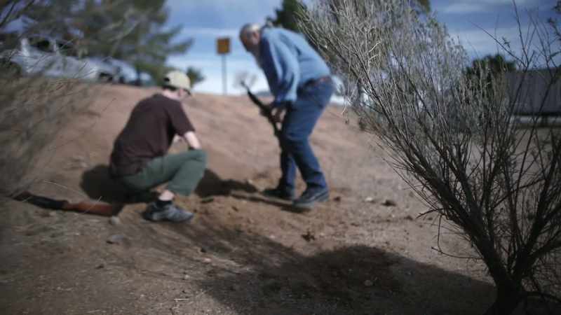 And they came across this dirt berm