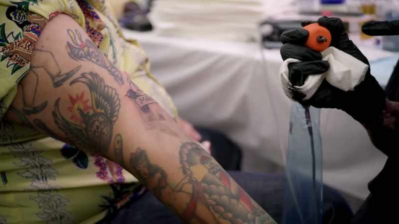 And... and don't let me interrupt, this beautiful tattoo