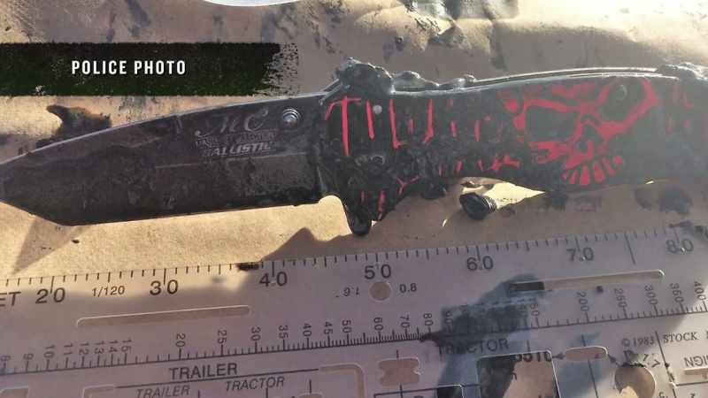 And they find two knives and the pipe