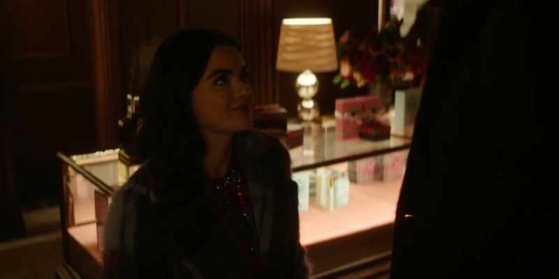 And we found this candy apple red cashmere sweater