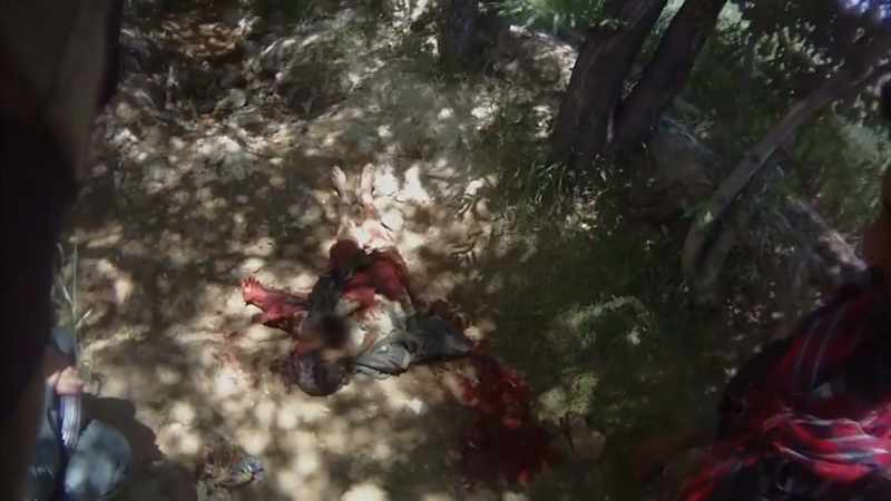And he was covered in blood