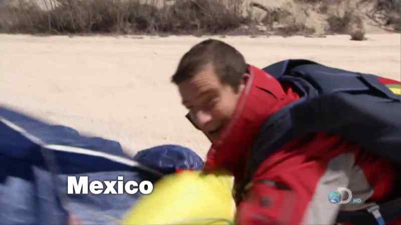AND HE JUST MADE IT IN, TO THIS RIVERBED