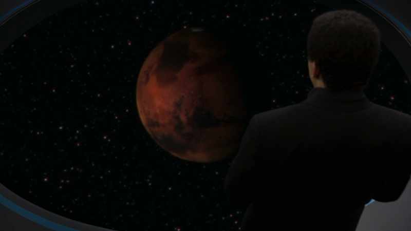 And when he looked at the red planet, Mars