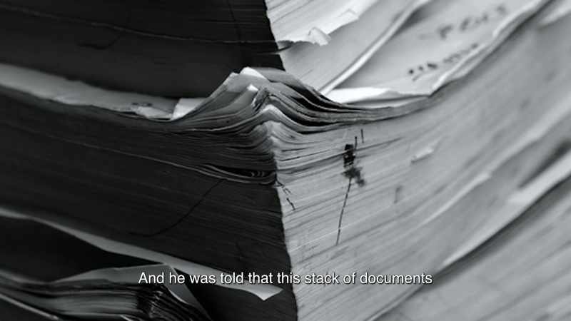 And he was told that this stack of documents