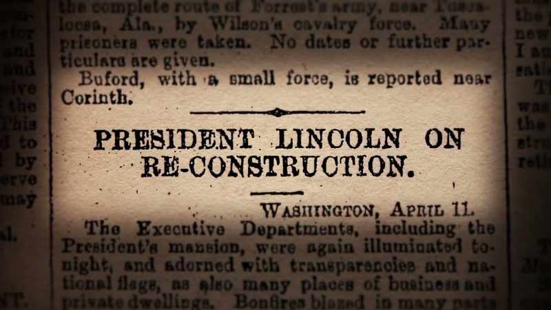 And so his plan for reconstruction