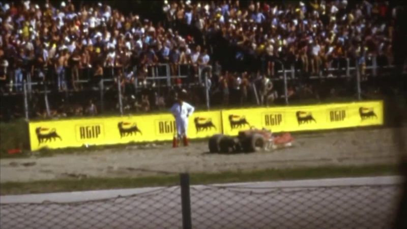 And I collected his helmet and walked back to the pits
