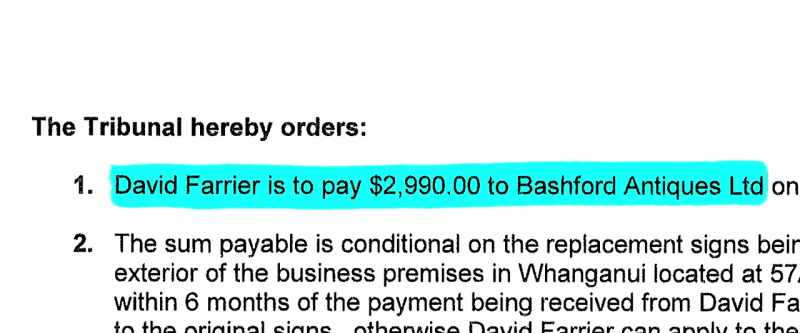 And I'm ordered to pay nearly $3000