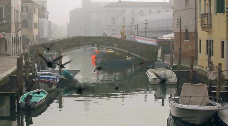 and in its dramatic end here, in the Venetian Lagoon