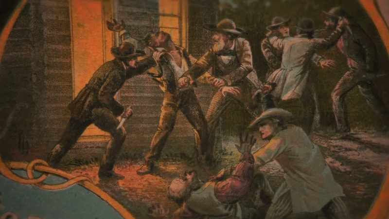 And in Kansas, John Brown hacked to death