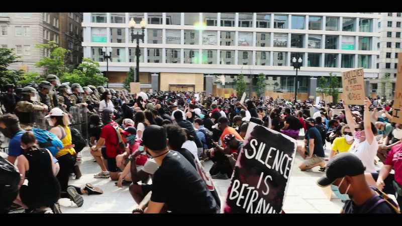 And in Washington, he orders peaceful demonstrators