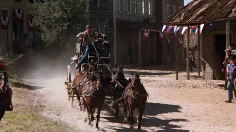 And pay attention to the stagecoach driver, Billy Burton