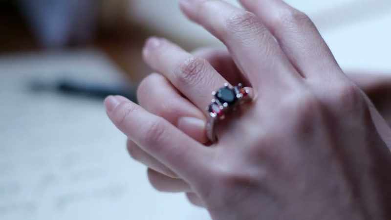 And his ring was silver metal