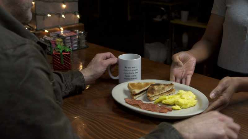 And scrambled eggs and wheat toast