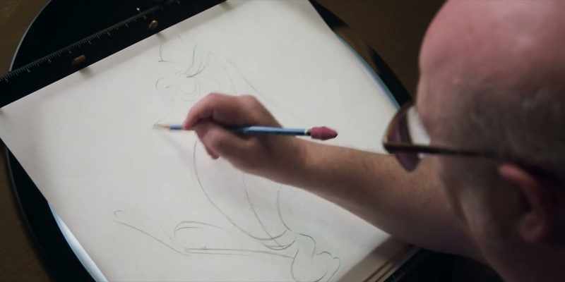 And slightly rough his far hand and arm here
