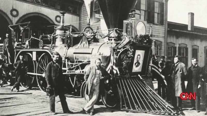 AND, SO, A GREAT RAILROAD PROCESSION WOULD BRING ABRAHAM