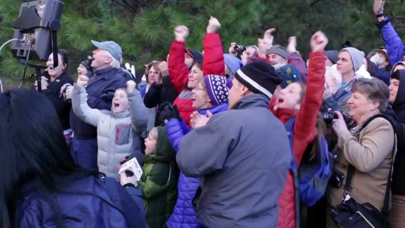 And the crowd cheered