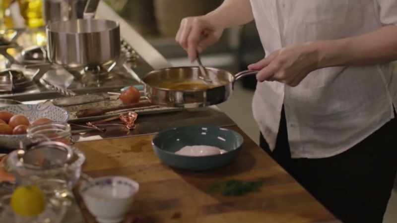 And the sauce, I'm going to pour that both over the egg