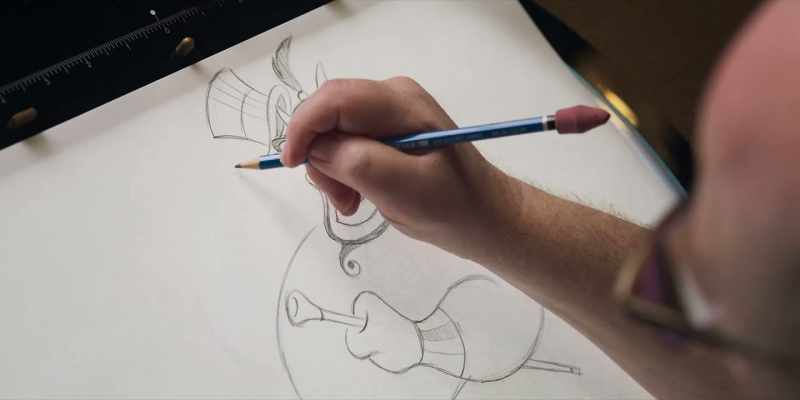 And the way to do that is to draw his two knuckles