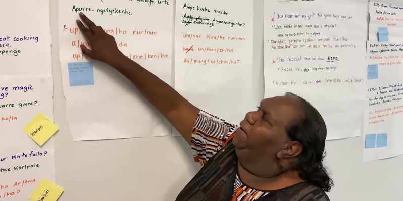 And then in Arrernte, [speaking Arrernte]