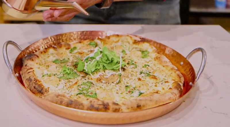 And then present it like a painting on a pizza.