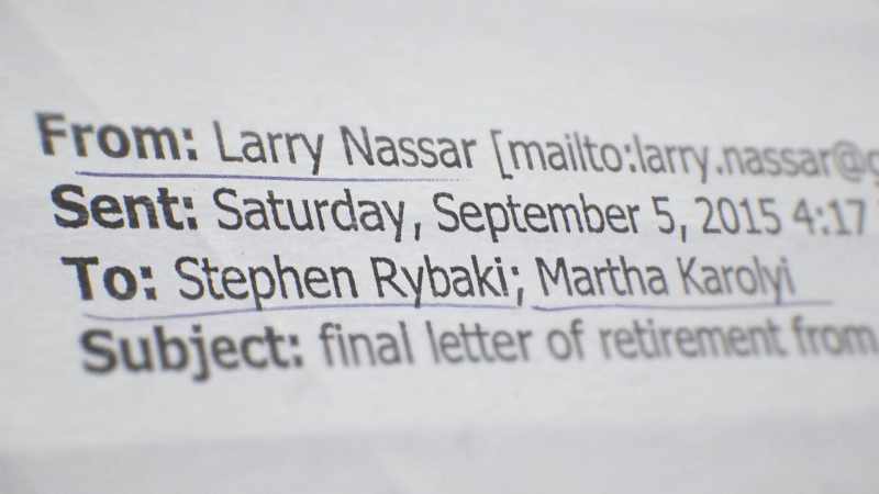 And there were other e-mails between Nassar