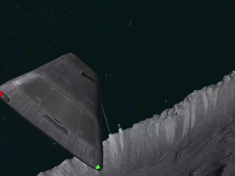 And as you fly down into that crater