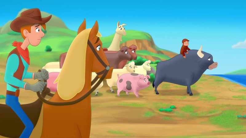 (animals chattering) (Curious George chattering)