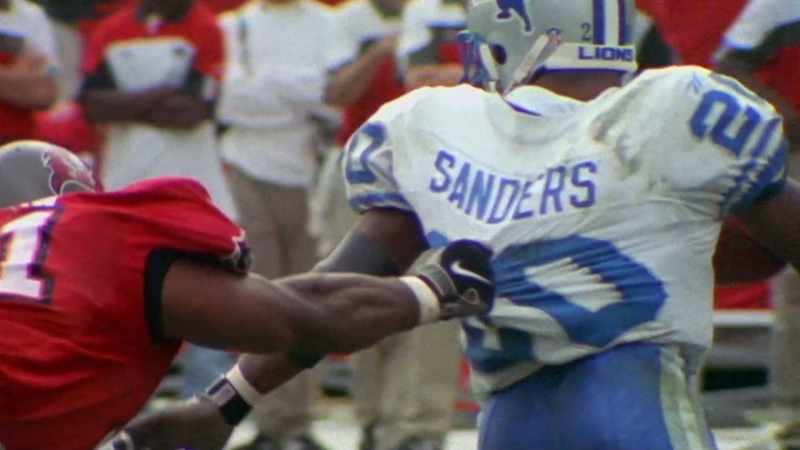 [announcer] Career rushing, and Sanders second all-time