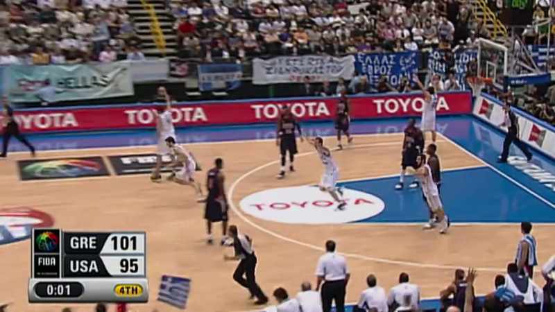 [announcer] He misses. That's it. It's Greece!