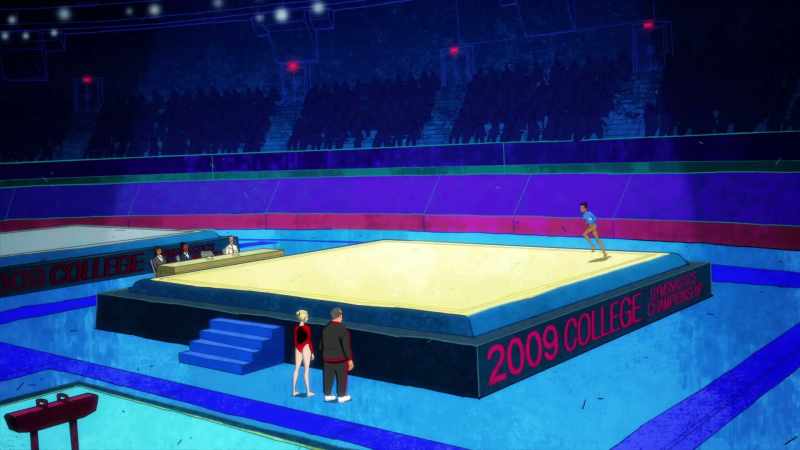 [announcer] Next on the floor exercise