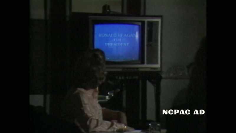 [announcer on TV] Ronald Reagan for president