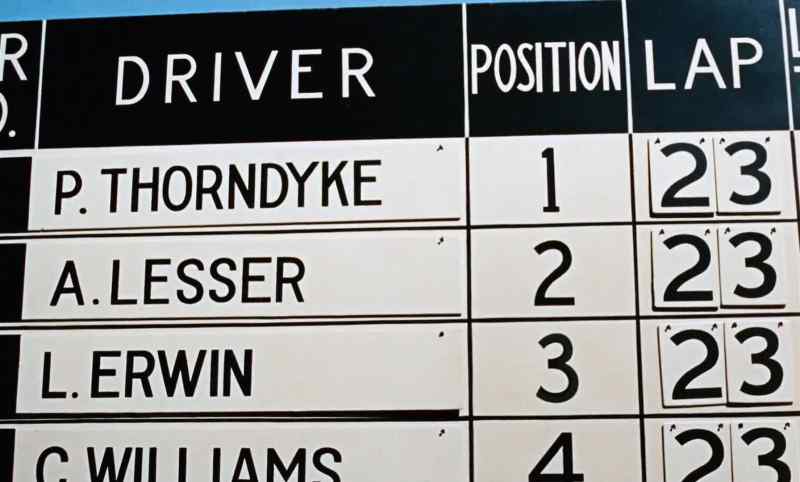 ANNOUNCER: The standings at lap 23