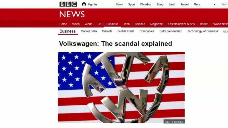 Another example is the so-called Volkswagen scandal