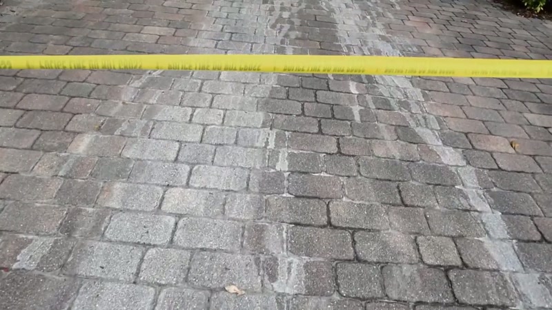 Another neighbor noticed fresh white stains down the drive