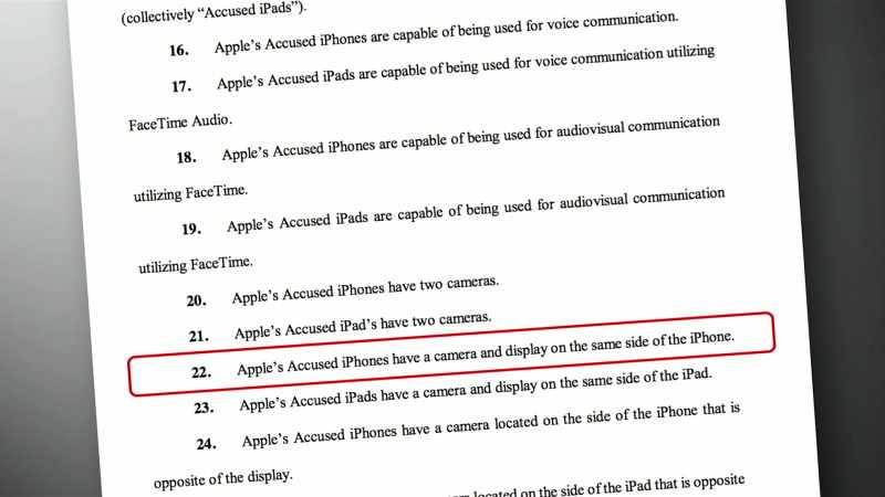 APPLE'S ACCUSED IPHONES HAVE A CAMERA