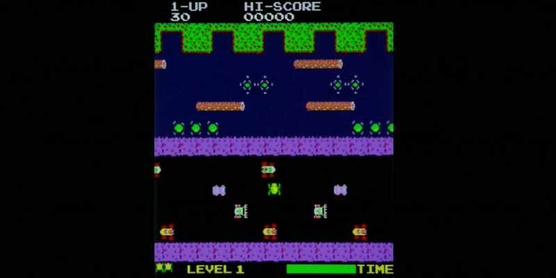 (arcade-style video game tune)