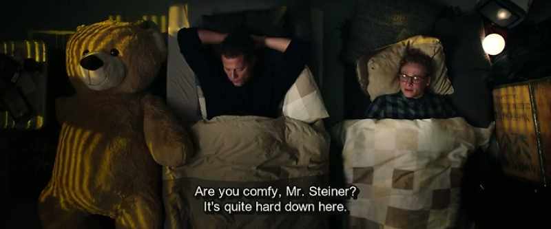 Are you comfy, Mr. Steiner? It's quite hard down here