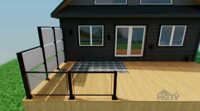 Around the back, I want to keep the deck simple