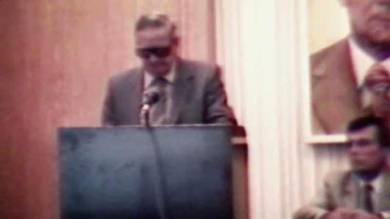 As late as 1981, he was filmed briefing