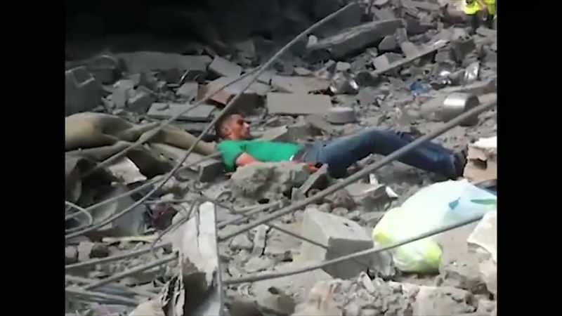 As he lay on his back