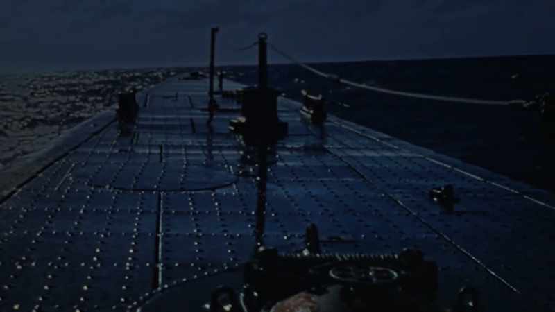 AS NIGHT FALLS ON D-DAY, AN AMERICAN SUB