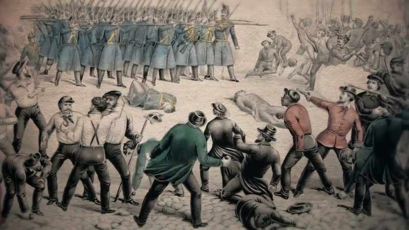 As the 6th Massachusets is marching through Baltimore