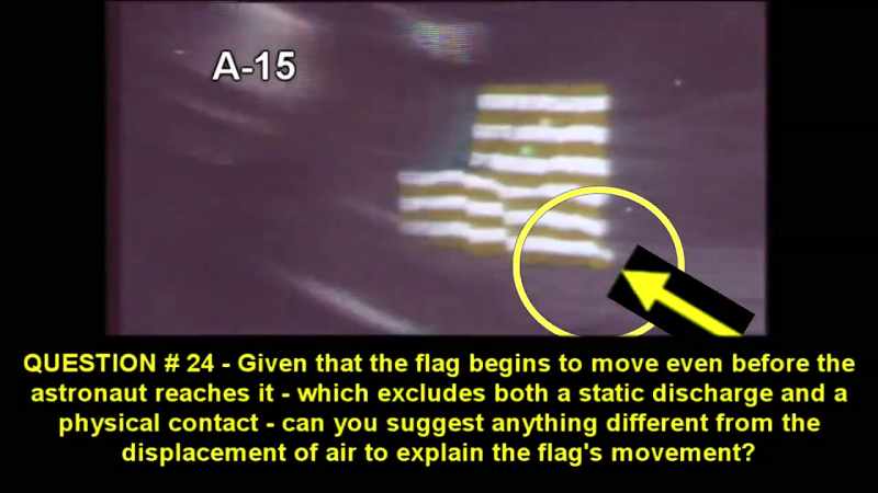 As the flag starts to move
