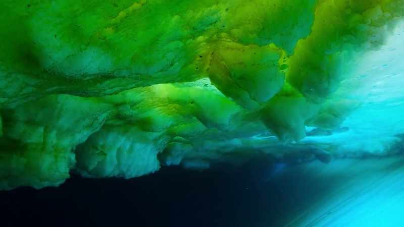 As the ice melts, the light filters through