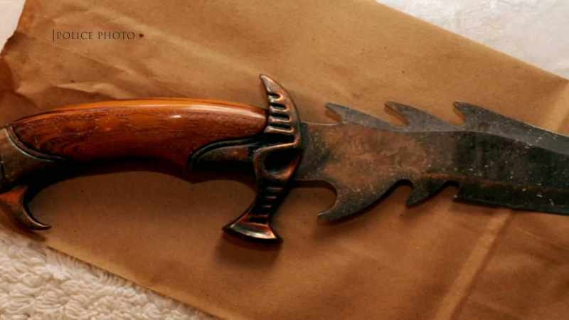 As the possible murder weapon is bagged